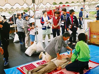 釜石市の避難訓練の様子